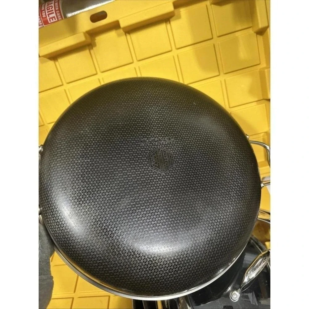 HEXCLAD 5 Piece Nonstick Stainless Steel Frying Pan Set 10 12 and 14